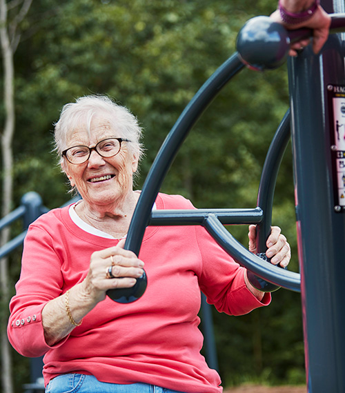Lady working out on the HAGS Twister.